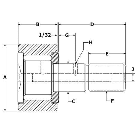 Carter Bearings 1.5", Needle Cam Follower CNB-48